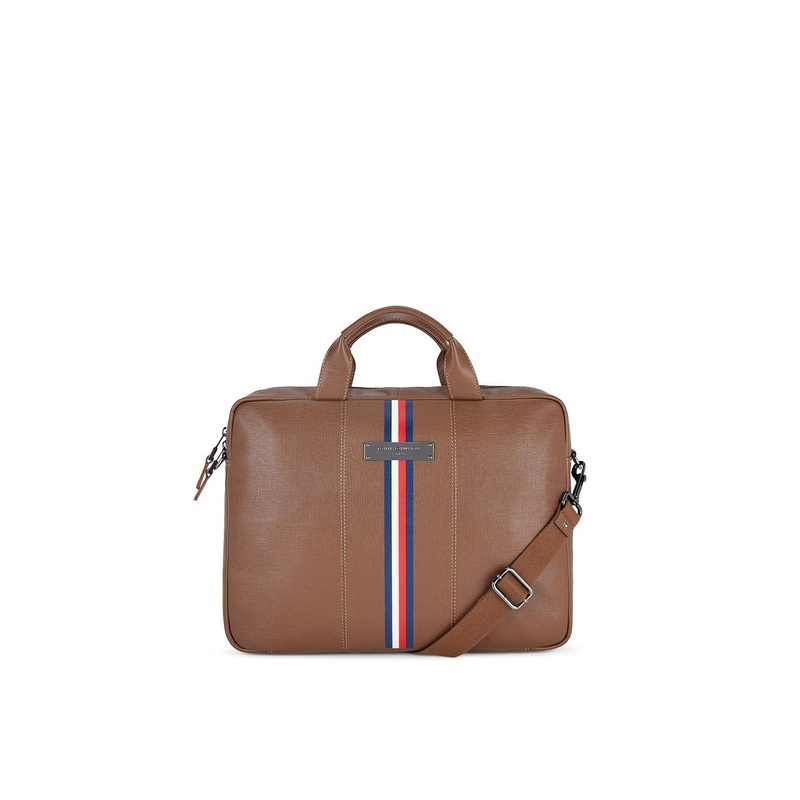 Tommy Hilfiger Men Textured Leather Laptop Bag