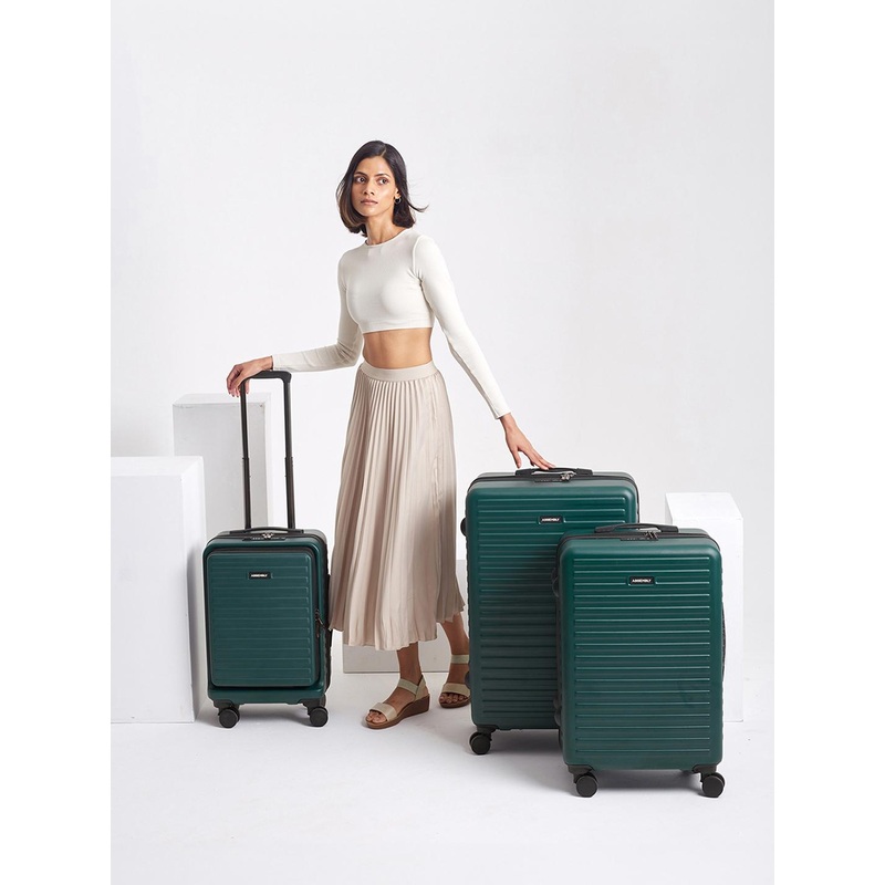 Assembly Stark Green Set Of 3 Premium Trolley Bags 20 24 & 28 Inches