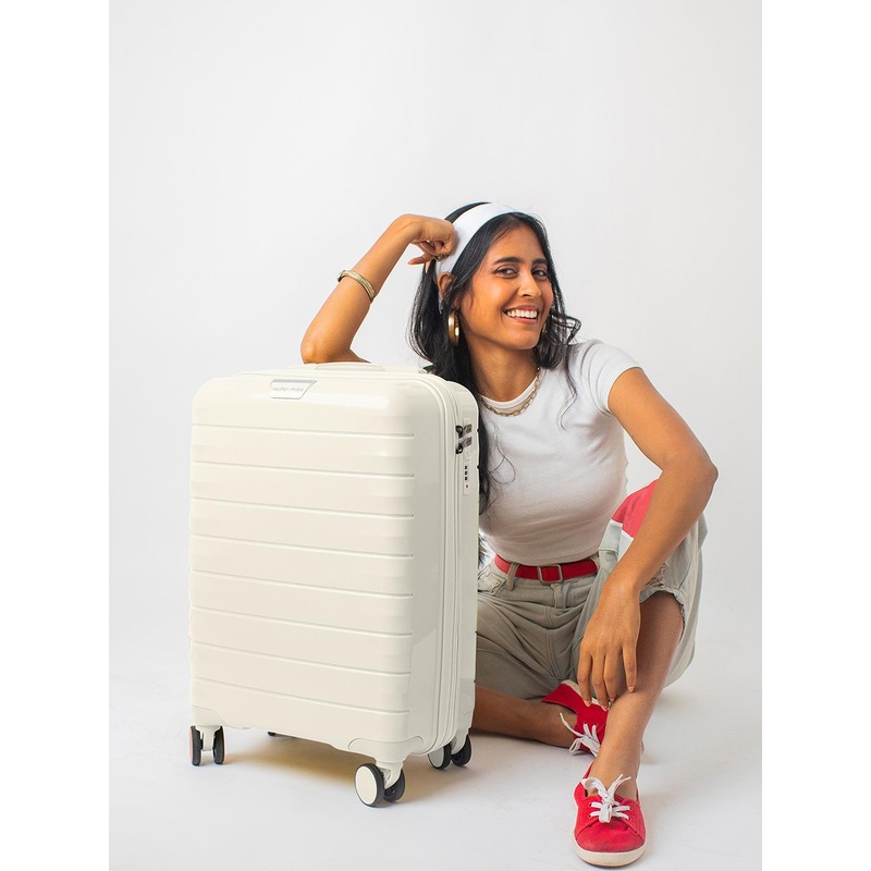 Nasher Miles Vienna Polypropylene Cabin Cream Trolley Bag – 20 Inch (55 cm)