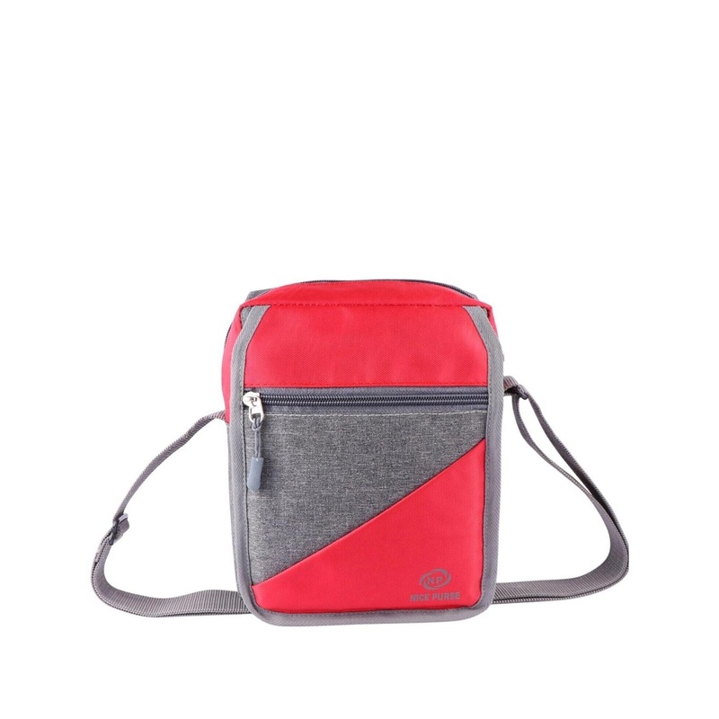 NICE PURSE Colourblocked Structured Sling Bag With Cut Work