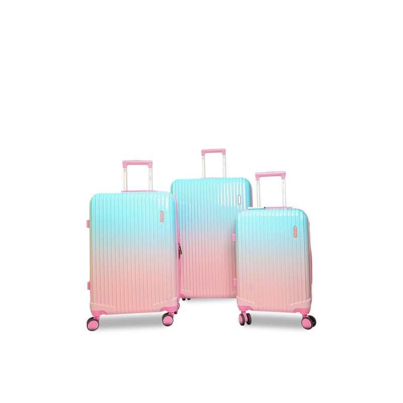 REDHORNS Gradient 3-Pcs Hard Sided Anti-Scratch Trolley Suitcase Set with 8 Spinner Wheels