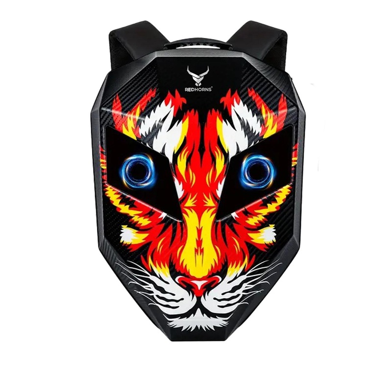 REDHORNS Unisex Graphic Contrast Detail Backpack with Anti-Theft Features