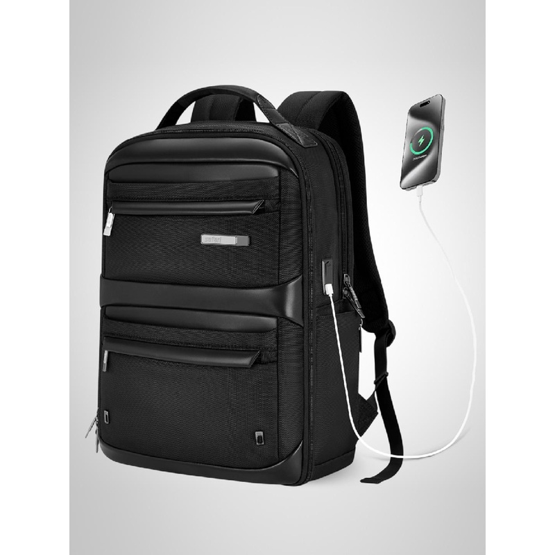 Safari Select Astral Black with 180 Degree Opening and USB port Laptop Backpack 30L