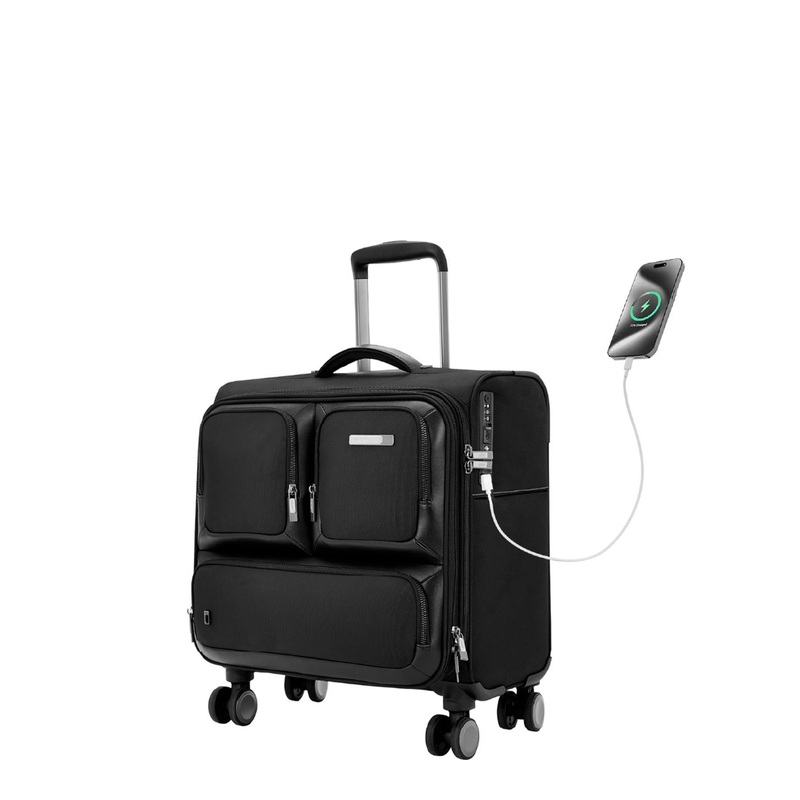 Safari Select Phoenix Black Overnighter with Laptop Compartment   TSA Lock Trolley Bag