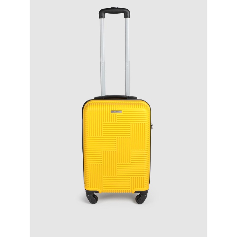 Teakwood Leathers Ladakh 360-Degree Rotation Textured Hard Cabin Size Trolley Bag – 38L