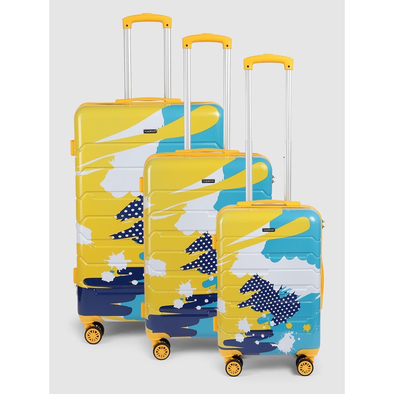 Teakwood Leathers Set of 3 360-Degree Rotation Hard-Sided Trolley Bags 191L