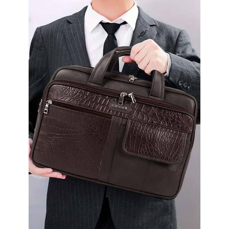 CIMONI Unisex Genuine Leather Laptop Bag