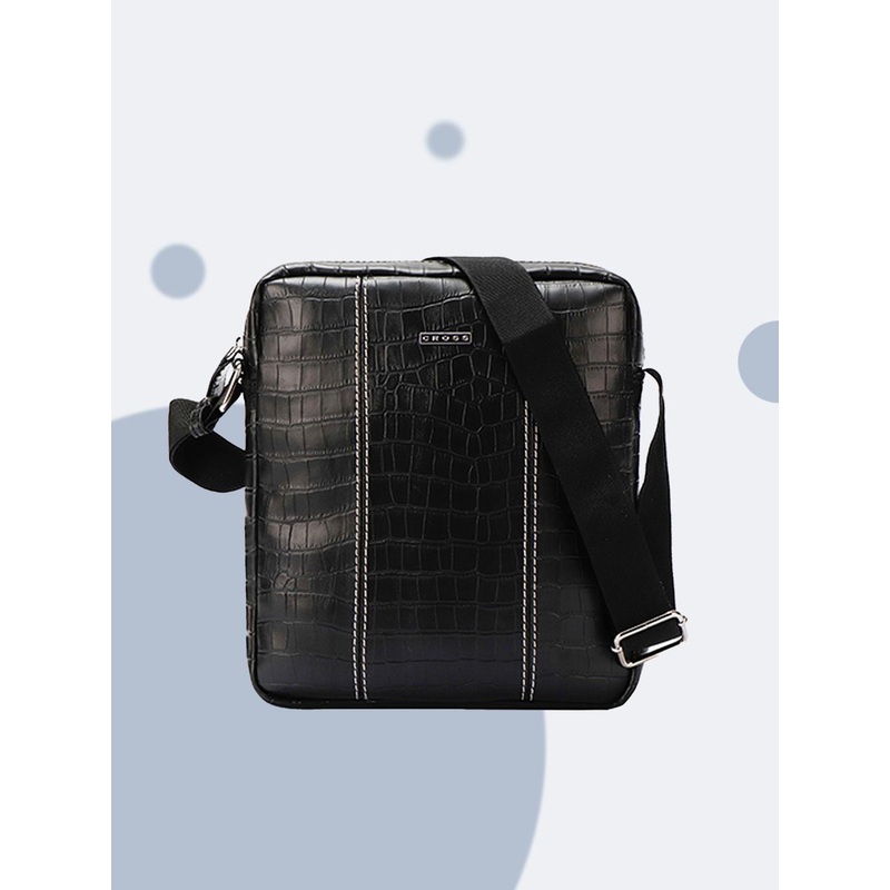 Cross Men Animal Textured Vegan Leather Structured Crossbody Bag