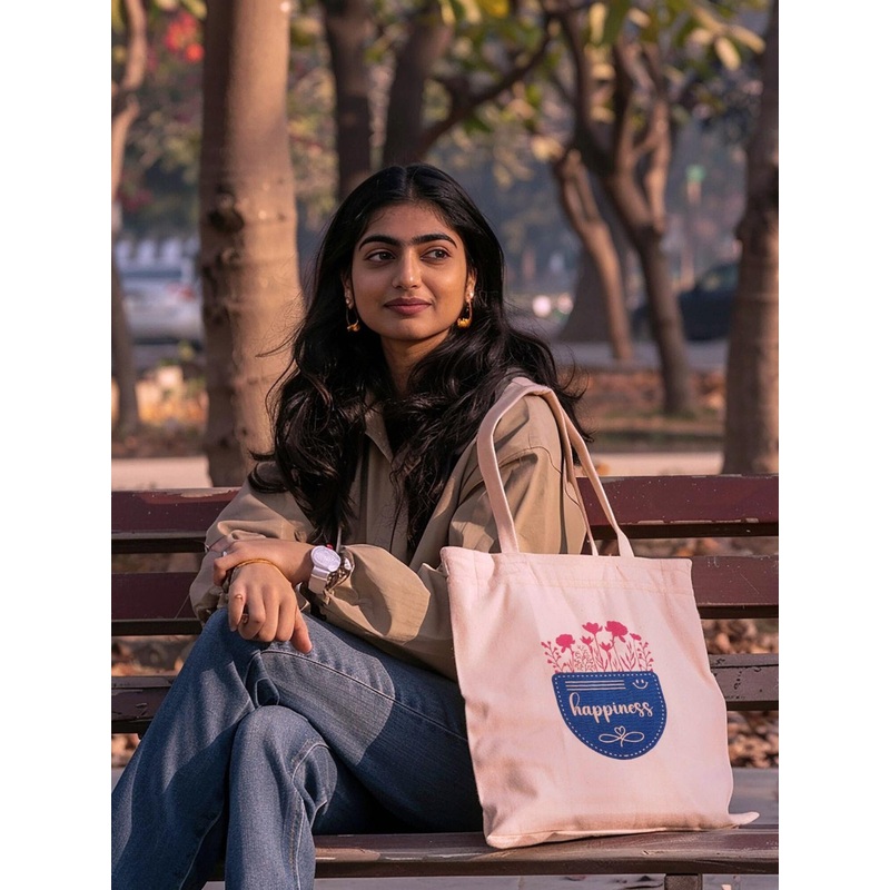 Doodle Graphic Printed Cotton Canvas Eco-Friendly Shopper Tote Bag