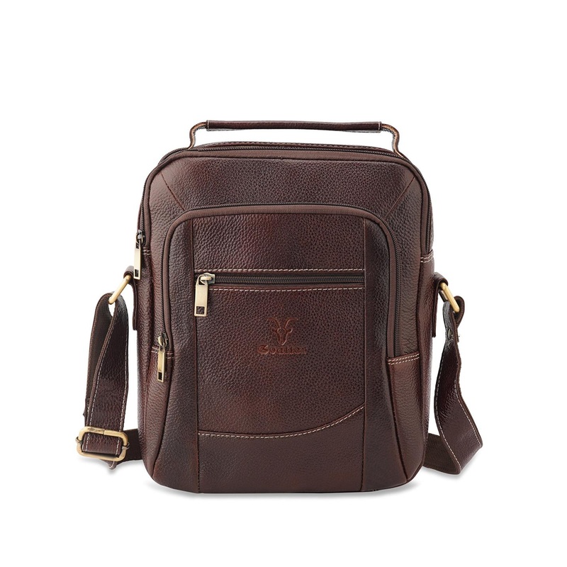 Goatter Textured Men Leather Textured Messenger Bag