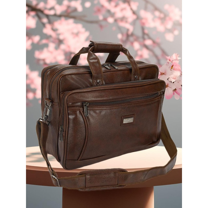 HARD CRAFT Men PU Detachable Laptop Bag
