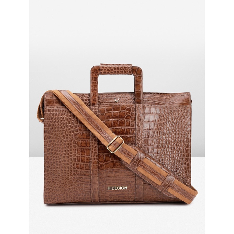 Hidesign Men Animal Textured Leather Messenger Bag