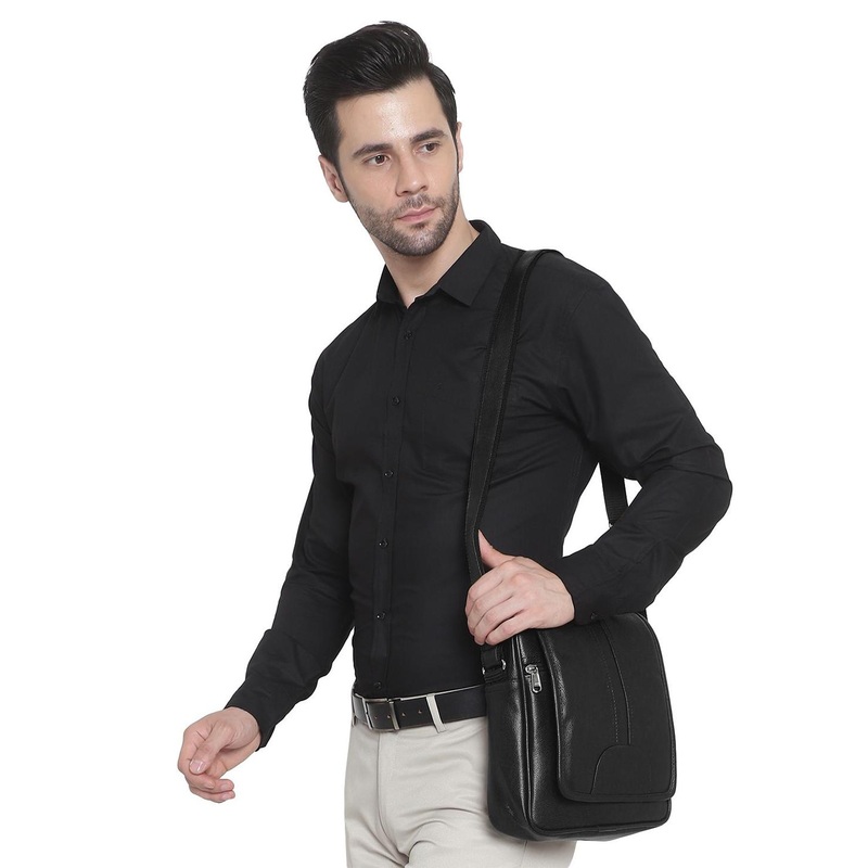 ICHIEF Men Textured PU Sling Bag