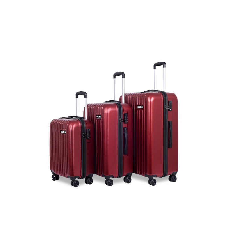 Killer Set Of 3 Hard-Sided Non-Padded Back Trolley Bag
