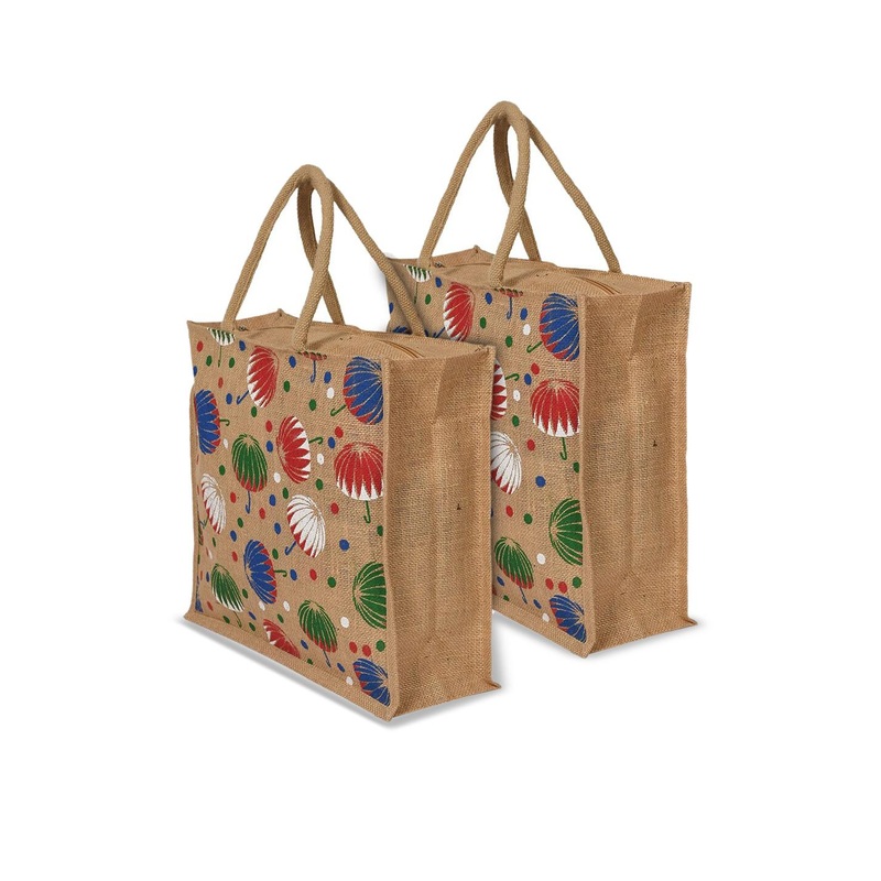Kuber Industries Set Of 2 Printed Structured Tote Bags