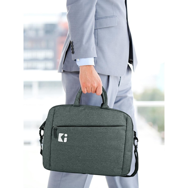 Kuber Industries Unisex2 Zipper Compartment Laptop Sleeve Padded Bag with Adjustable Strap