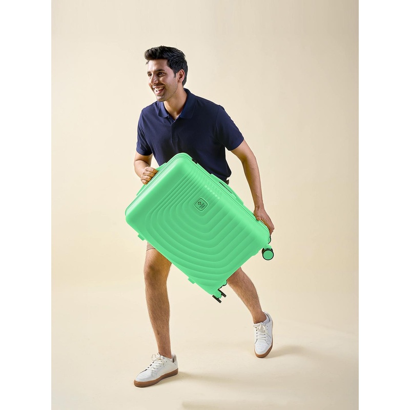 Nasher Miles Boston Polypropylene Medium Summer Green Trolley Bag – 24 Inch (65 cm)