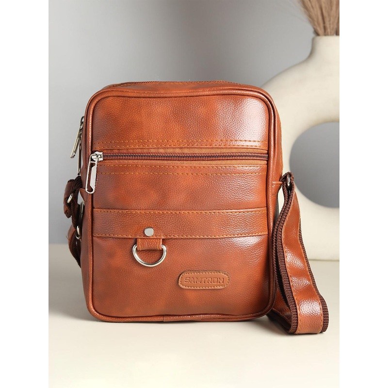 SAMTROH Men Textured Crossbody Sling Bag