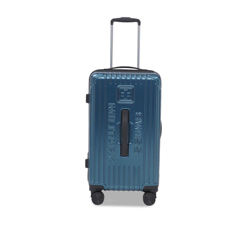 SWISS MILITARY Unisex Textured Hard-Sided Medium Trolley Suitcase