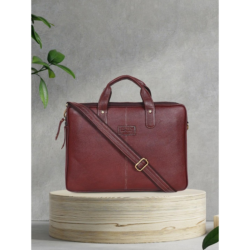 Teakwood Leathers Unisex Brown Leather Laptop Bag