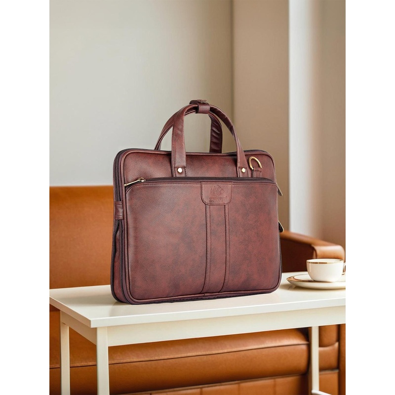 THE CLOWNFISH Richard Unisex Brown Messenger Bag