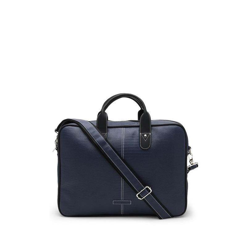 Thomas Scott Men Textured PU Laptop Bag