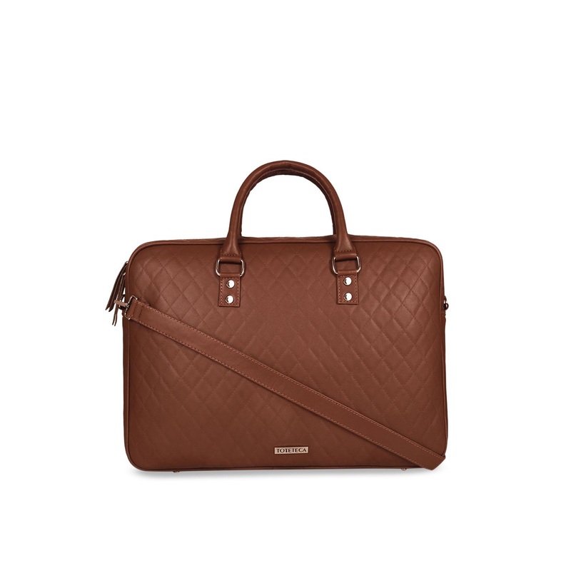 Toteteca Unisex Tan Solid Laptop Bag