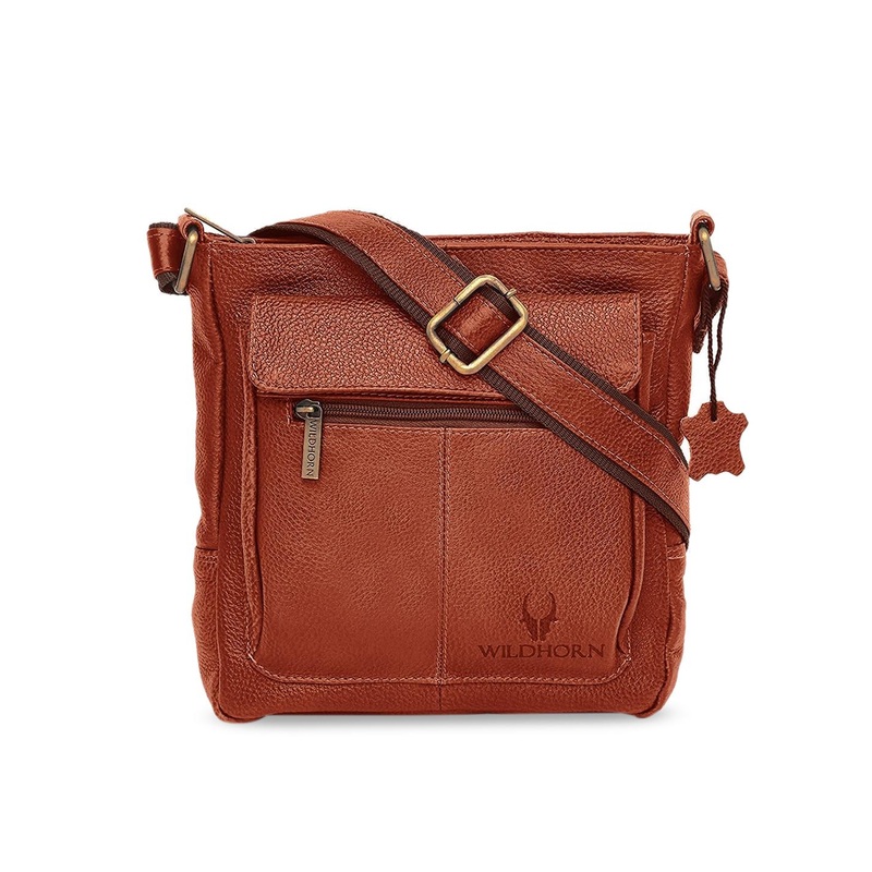 WildHorn Men Tan Brown Messenger Bag