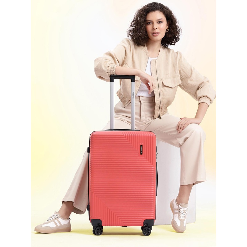 WROGN Unisex Textured HRD Medium Hard Suitcase Trolley Bag- 55.7 L