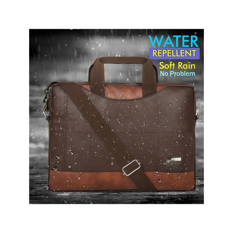 ZIPLINE Adults Brown Textured Water Repellant Light Weight Laptop Bag