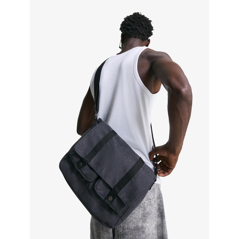 Bershka Men Textured Crossbody Sling Bag