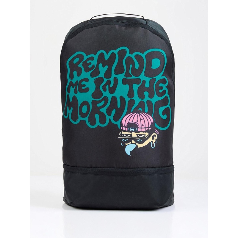 Bewakoof Unisex Black Remind Me Printed Backpack