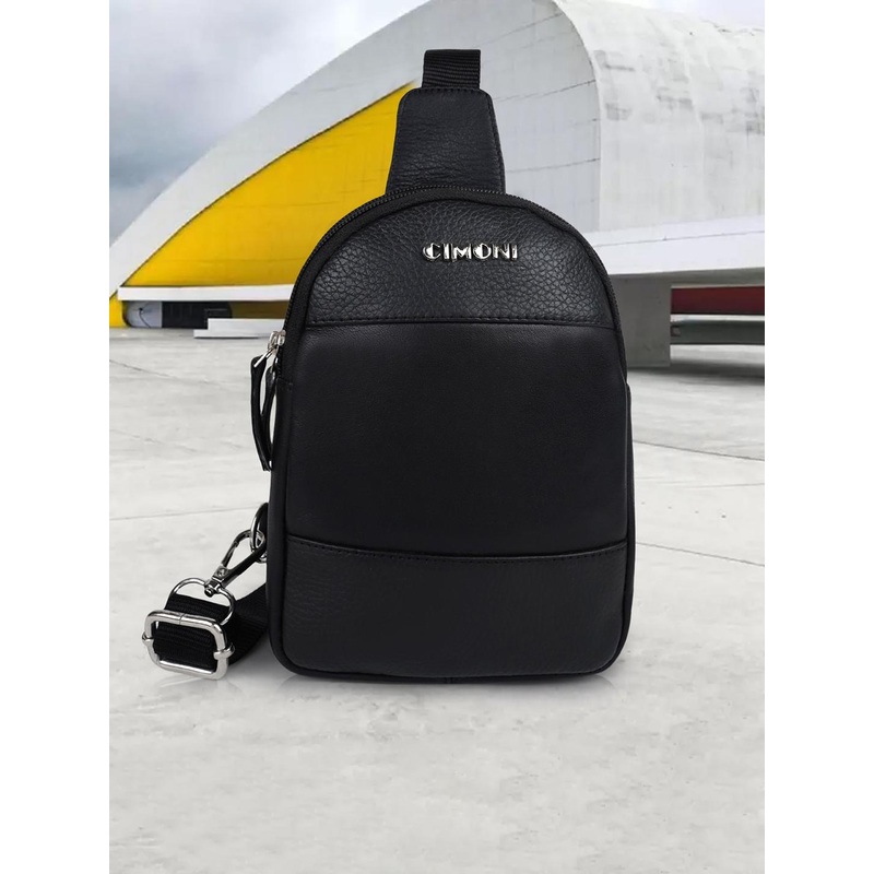 CIMONI Unisex Textured Leather Crossbody Backpacks