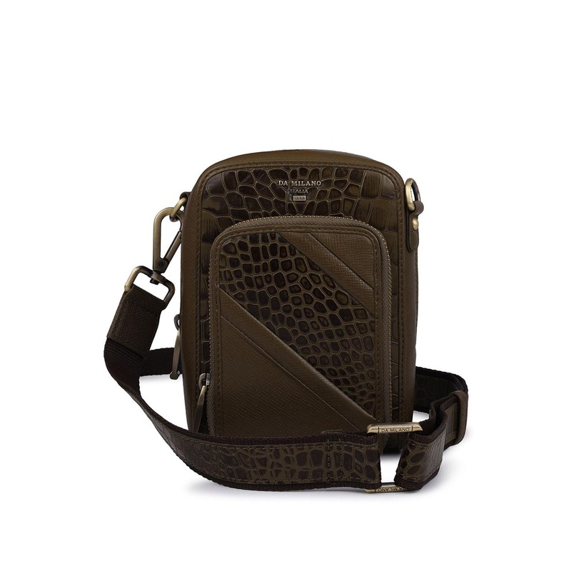 Da Milano Men Textured Leather 5 Year Warranty Messenger Bag