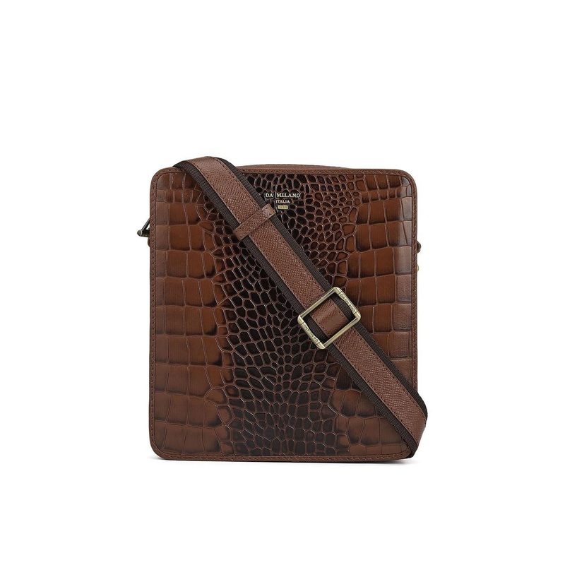 Da Milano Men Textured Messenger Bag