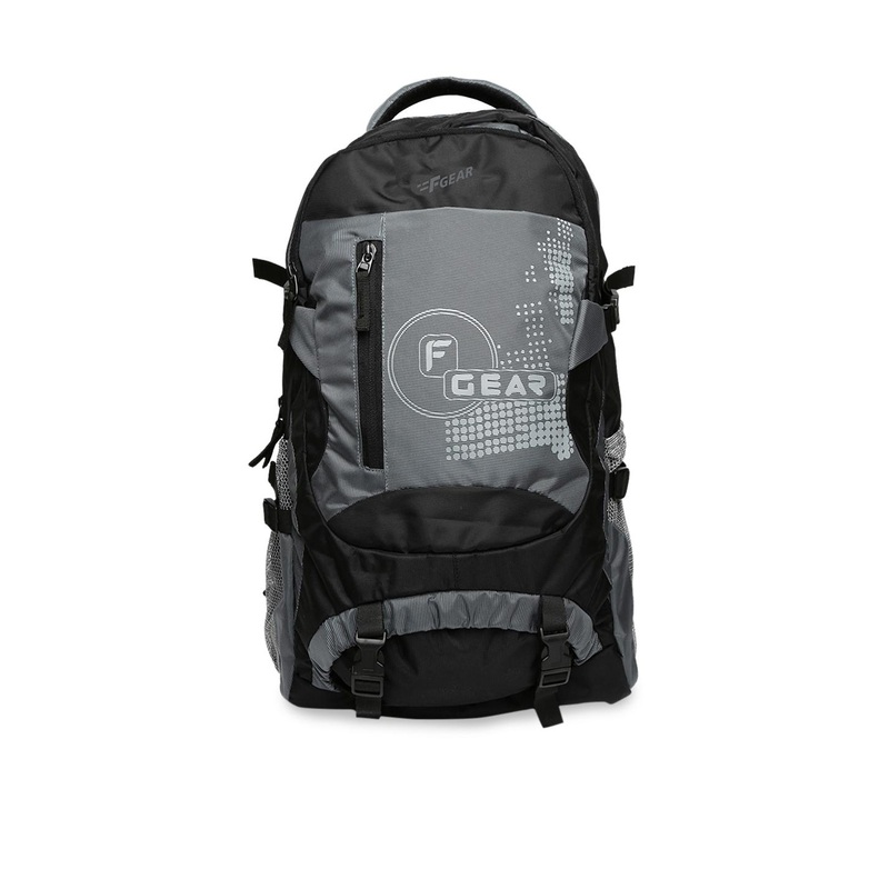 F Gear Unisex Grey & Black Orion Printed Backpack