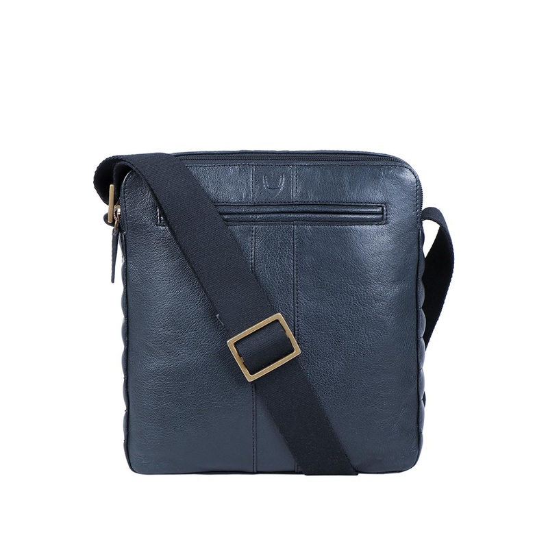 Hidesign Men Blue Solid Messenger Bag