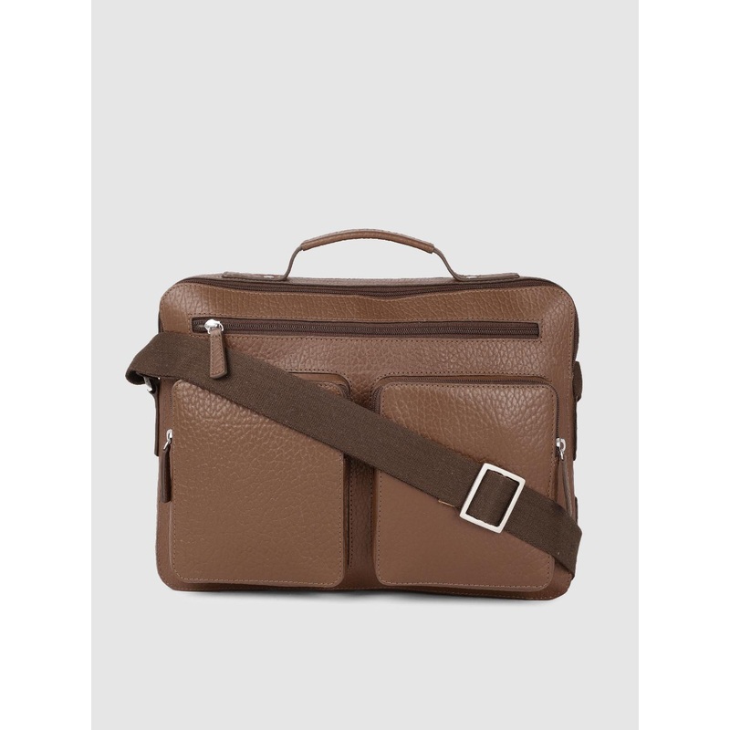 Hidesign Men Brown Textured Messenger Bag
