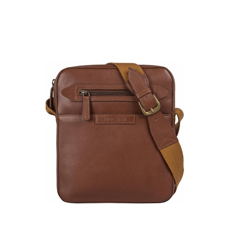 Hidesign Unisex Tan Brown Solid Leather Messenger Bag