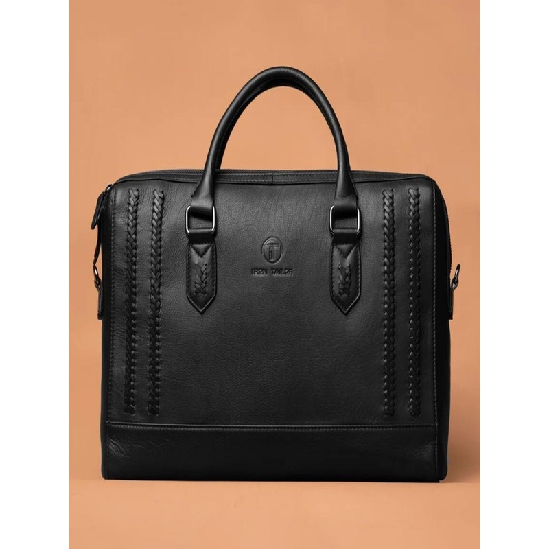 IRON TAILOR Unisex Leather Laptop Bag