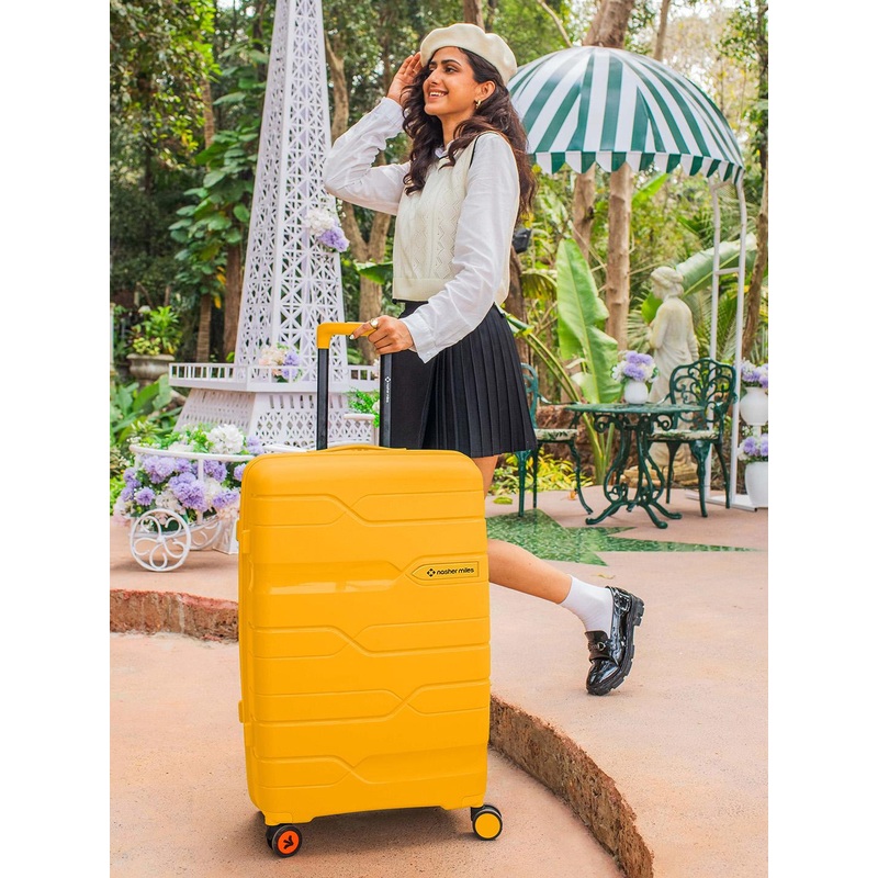 Nasher Miles Paris Polypropylene Large Yellow Trolley Bag – 28 Inch (75 cm)