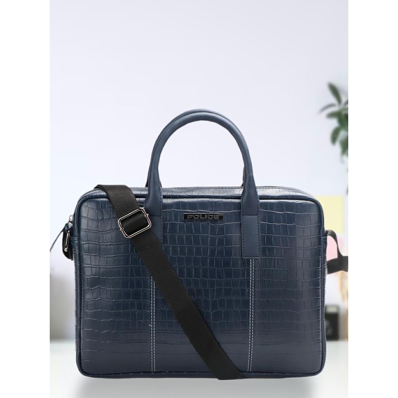 Police Men Textured 14 Inch Laptop Bag