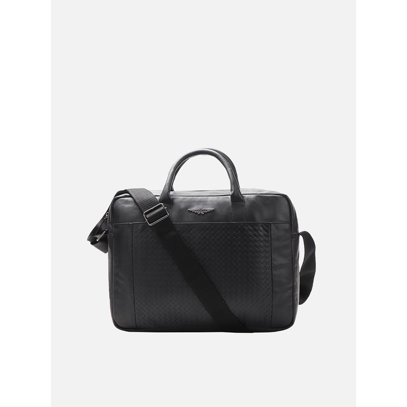 Police Men Textured Leather Messenger Bag