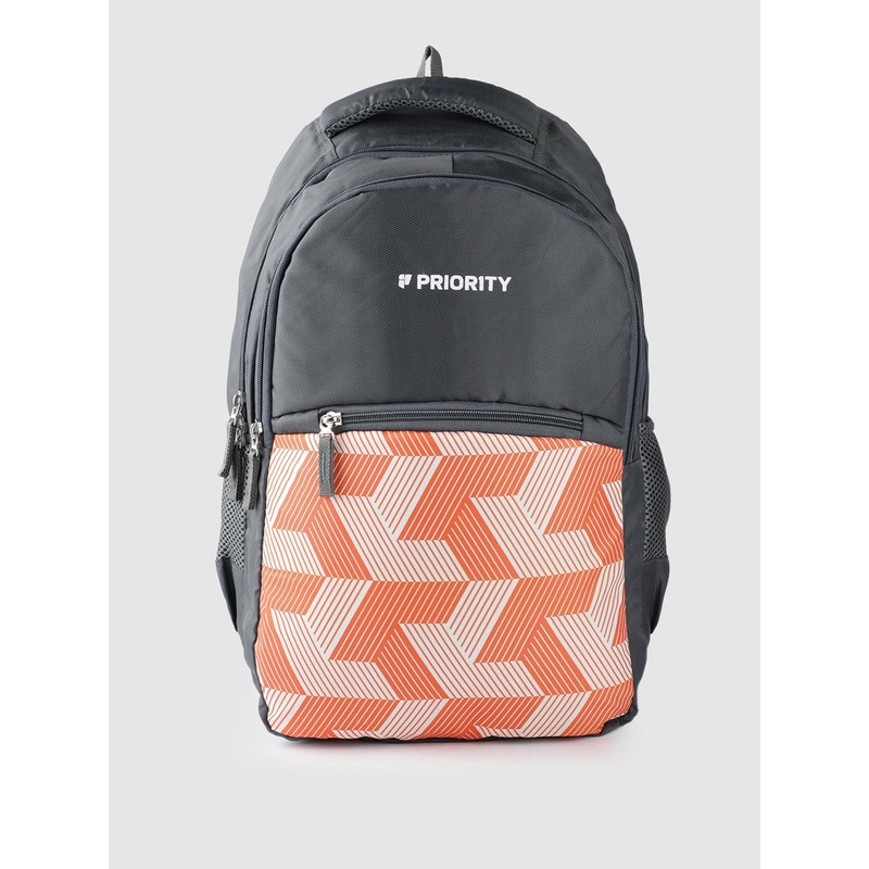 Priority Unisex Geometric Printed Backpack – 28 L
