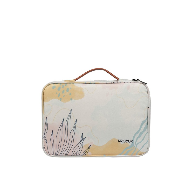 PROBUS Unisex White & Yellow Printed Laptop Sleeve