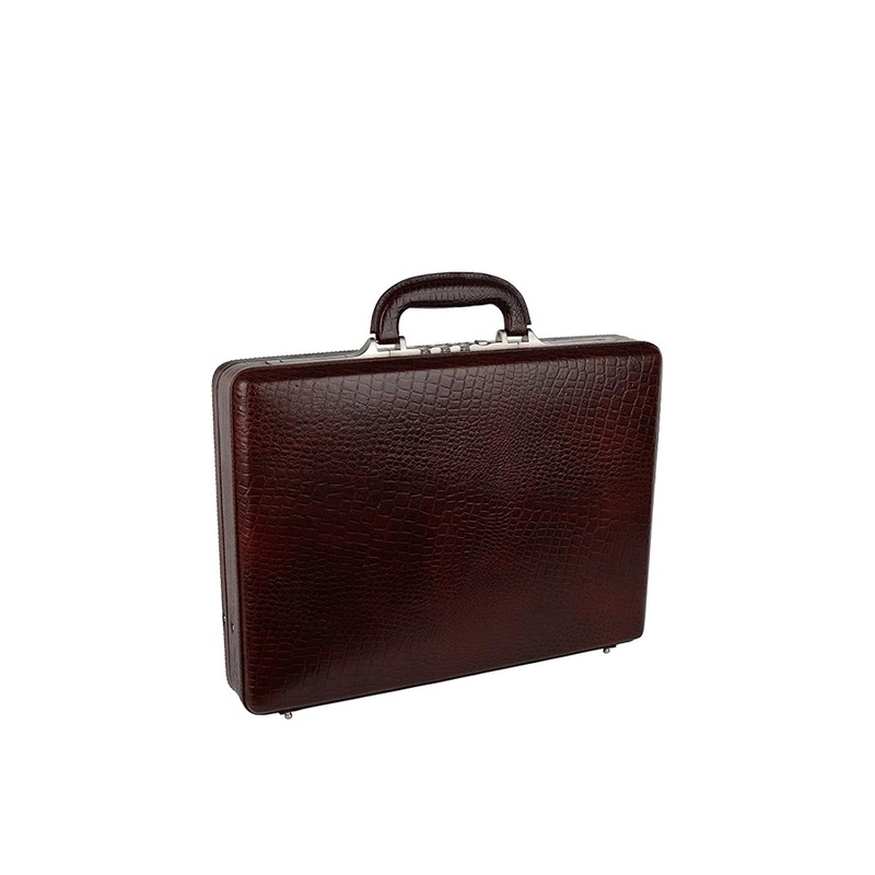 RICHSIGN Men Brown Leather Laptop Bag