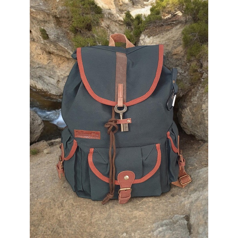 The House of Tara Unisex Green & Red Backpack