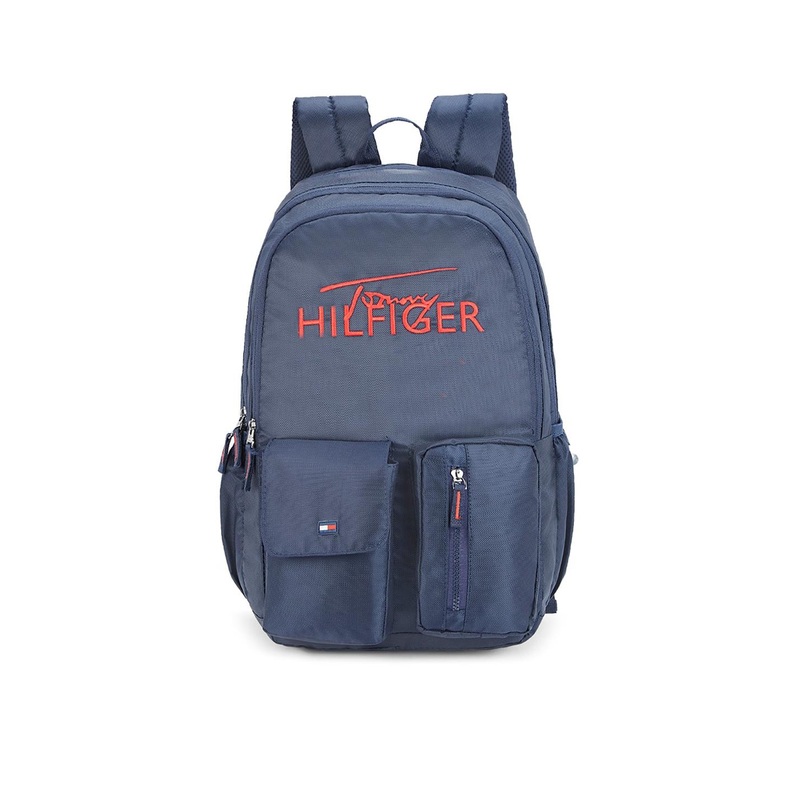 Tommy Hilfiger Unisex Navy Blue & Red Backpack