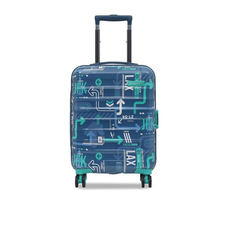uppercase Printed Hard-Sided Cabin Trolley Suitcase