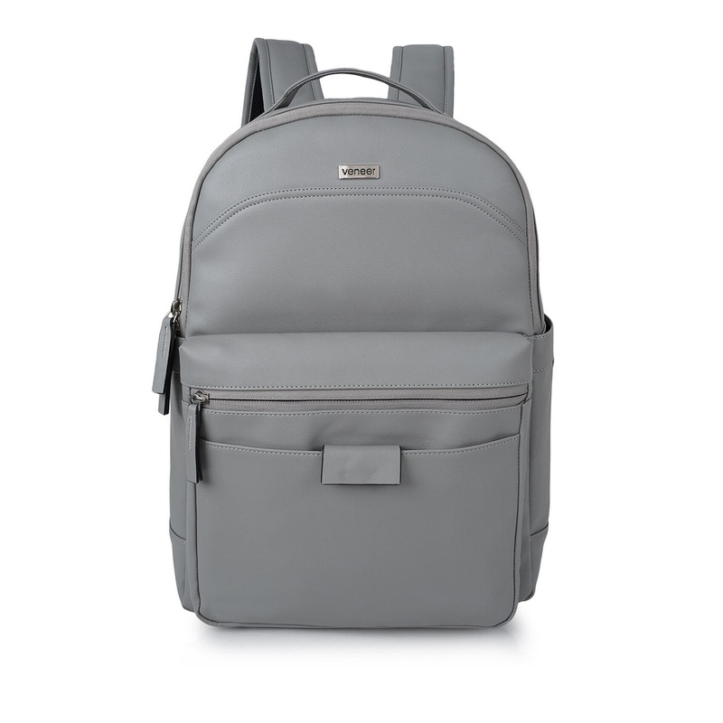 Veneer Unisex Water Resistant Leather 16 Inch Laptop Backpack